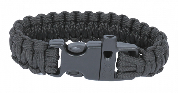 Paracord bracelet with buckle, black