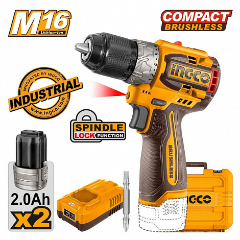 Аккумуляторный шуруповерт б/щ Li-ion 16В (5) INGCO CDLI16682