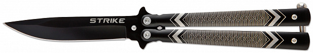 Нож бабочка балисонг с чёрным клинком Strike
