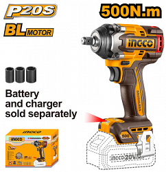 Бесщеточный ударный гайковерт Li-ion 20B (6) INGCO CIWLI20501 INDUSTRIAL