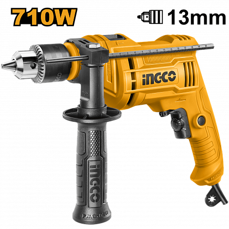 Дрель электрическая ударная INGCO ID7108 INDUSTRIAL 710 Вт 1,5-13 мм