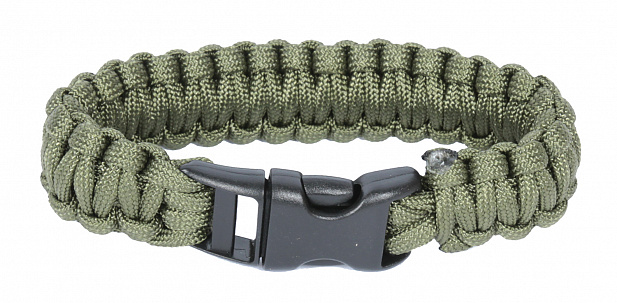 Paracord bracelet with buckle, olive