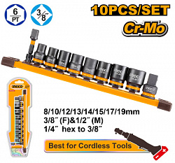 Набор ударных торцевых головок 3/8" 10 шт (10) INGCO HKISSD38104 INDUSTRIAL