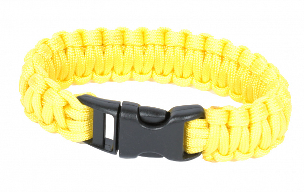 Paracord bracelet with buckle, yellow
