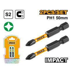 Ударная бита PH1х50 мм 2 шт (200/400) INGCO SDBIM71PH150 INDUSTRIAL