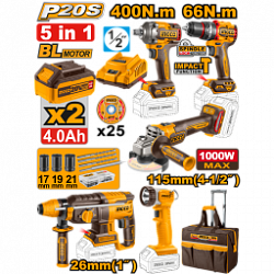 Набор аккумуляторного инструмента 4 шт 20В (2) INGCO COSLI241292 INDUSTRIAL